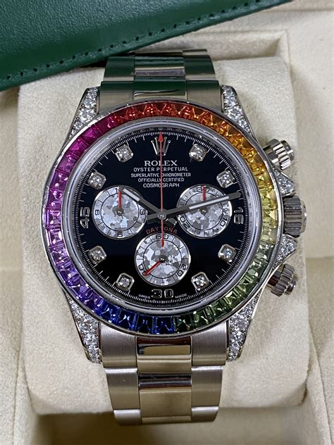 rolex cosmograph daytona rainbow watch price|rolex rainbow daytona original price.